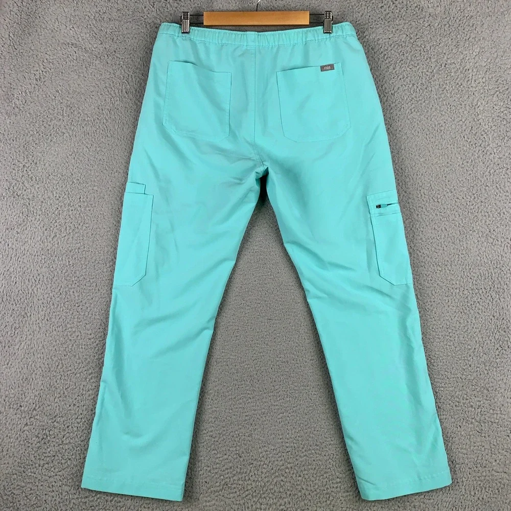 FIGS Scrub Set Men's Large L Leon Top & Cairo Pants Teal V-Neck Cargo Uniform